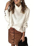 Damen High-Neck Pullover – Übergröße lässiger Langarm-Pullover